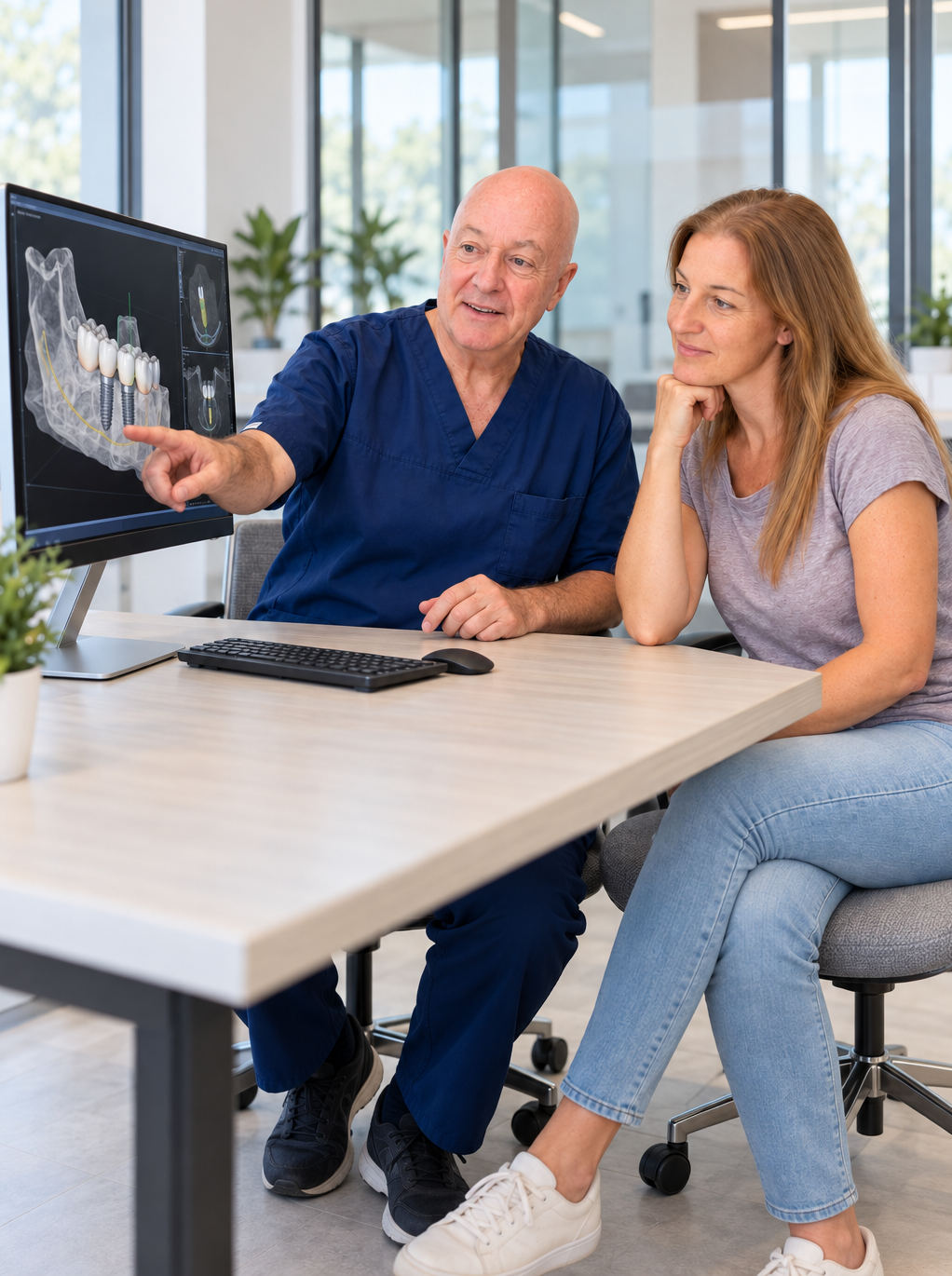 Dr. Burow during an implant consultation